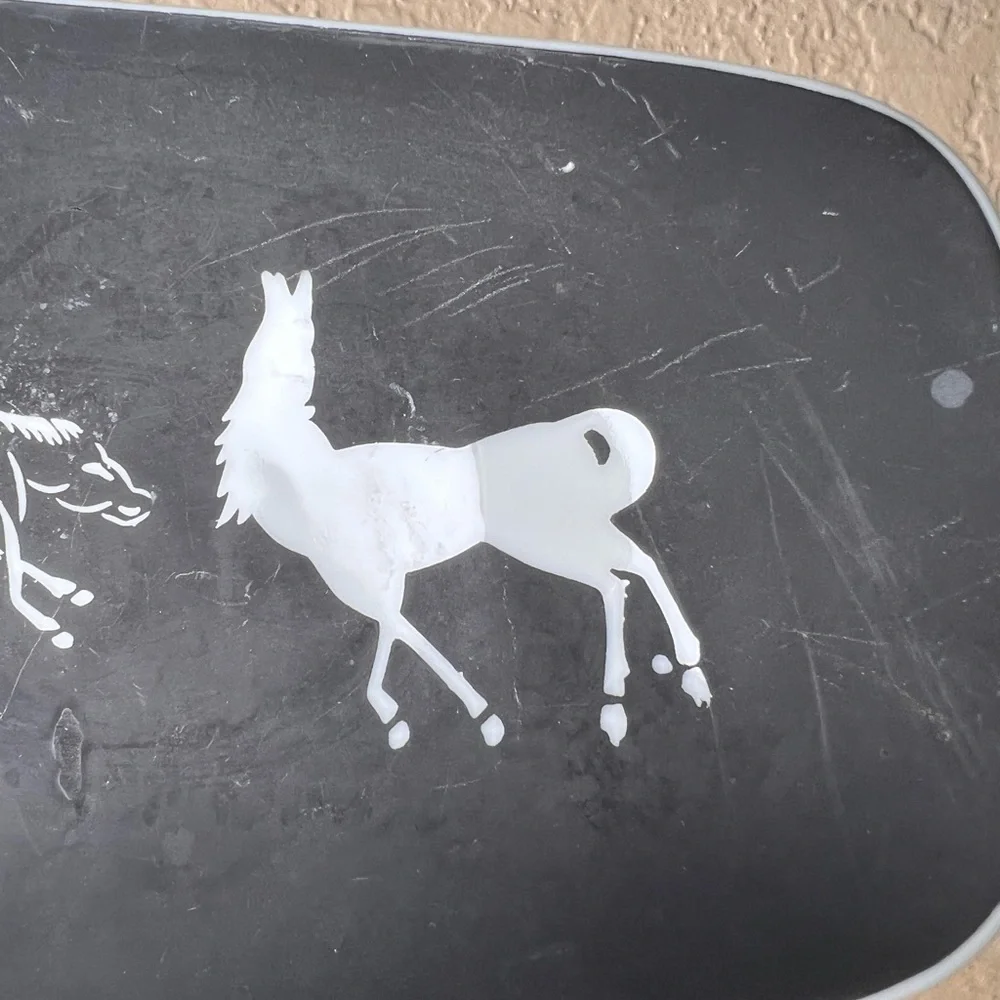 MCM Otagiri Horse Sushi Dish – Graphic Black & White